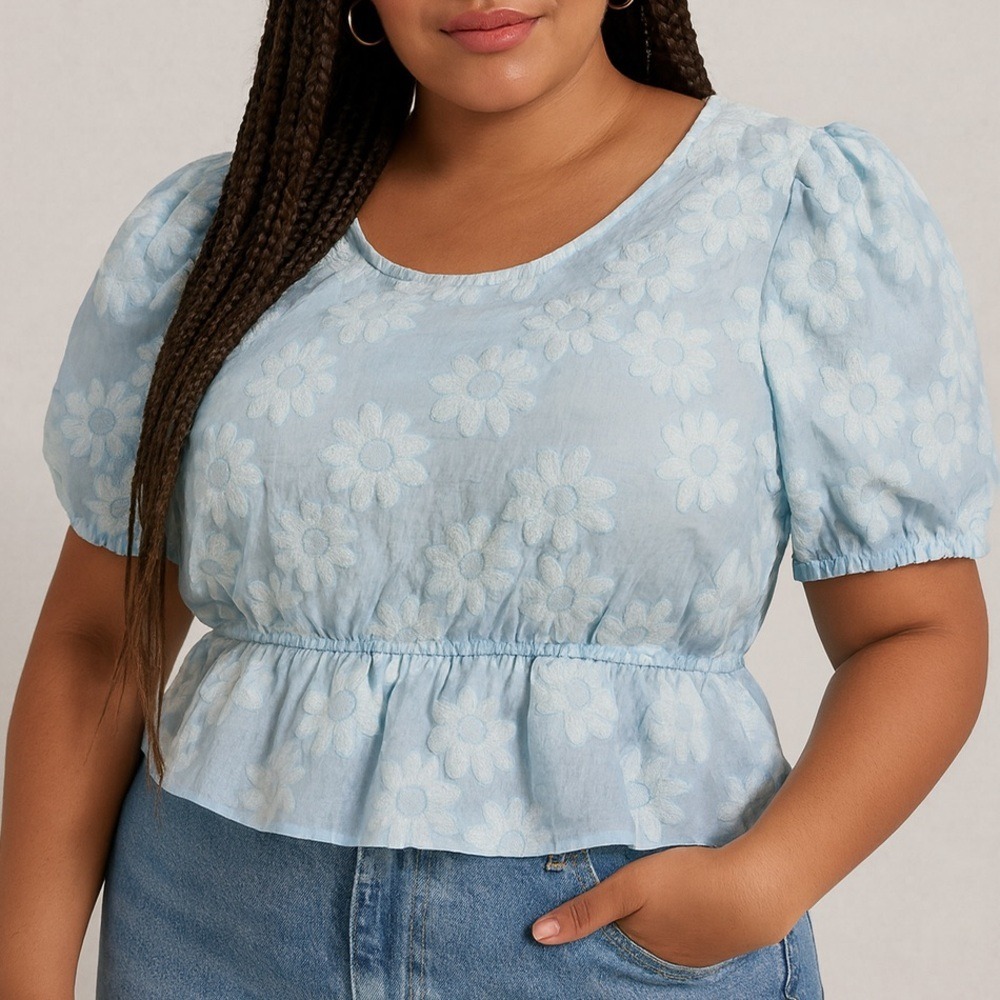 Top Shop Floral Blue‎ Top - Picture 6 of 8